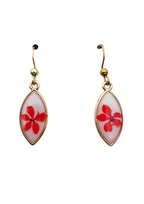 Floral earrings: red