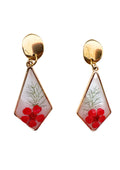 Floral earrings:red