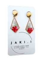 Floral earrings:red