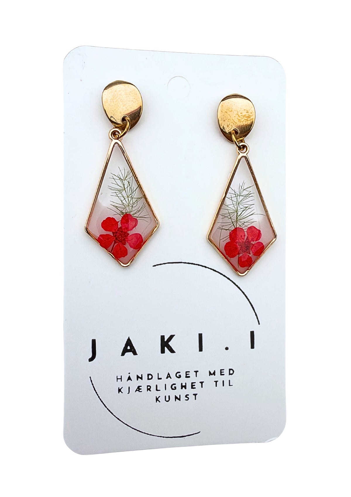 Floral earrings:red