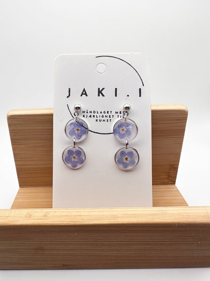 Earrings with forget-me-nots