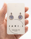 Earrings with forget-me-nots