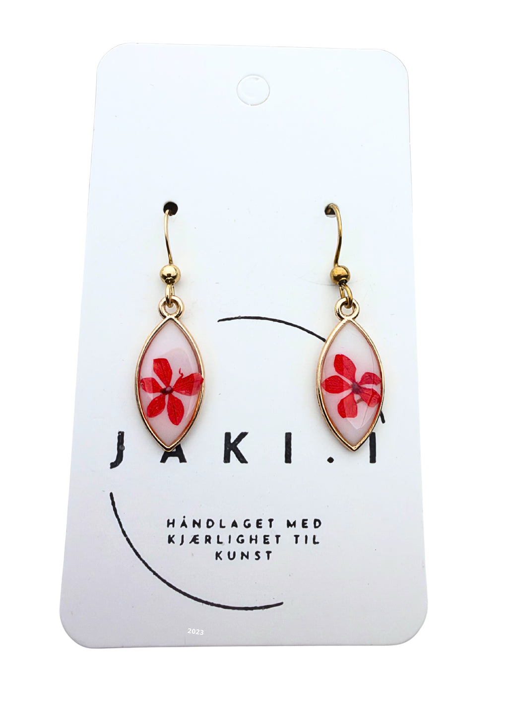 Floral earrings: red