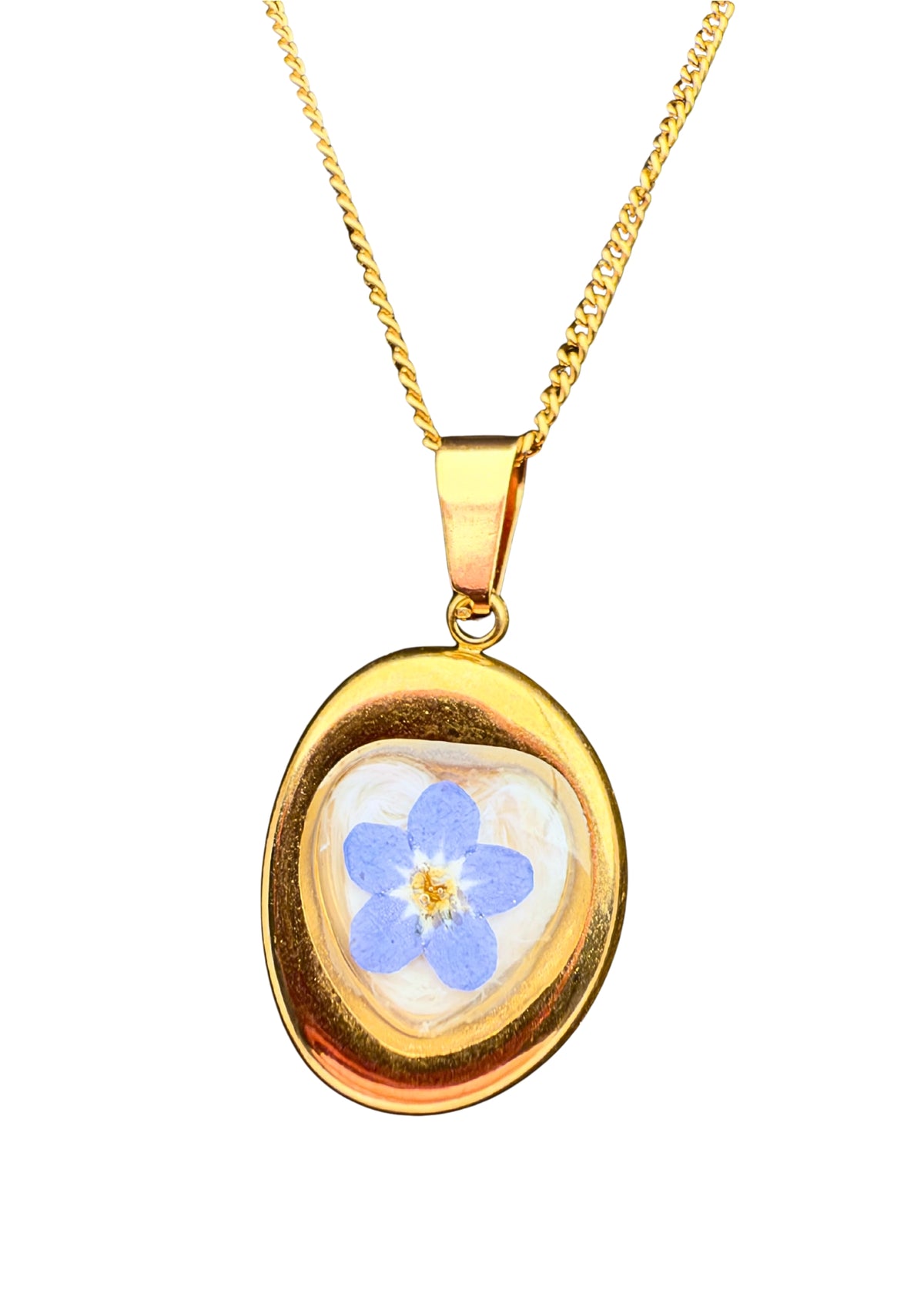 Forget-me-not heart pendant