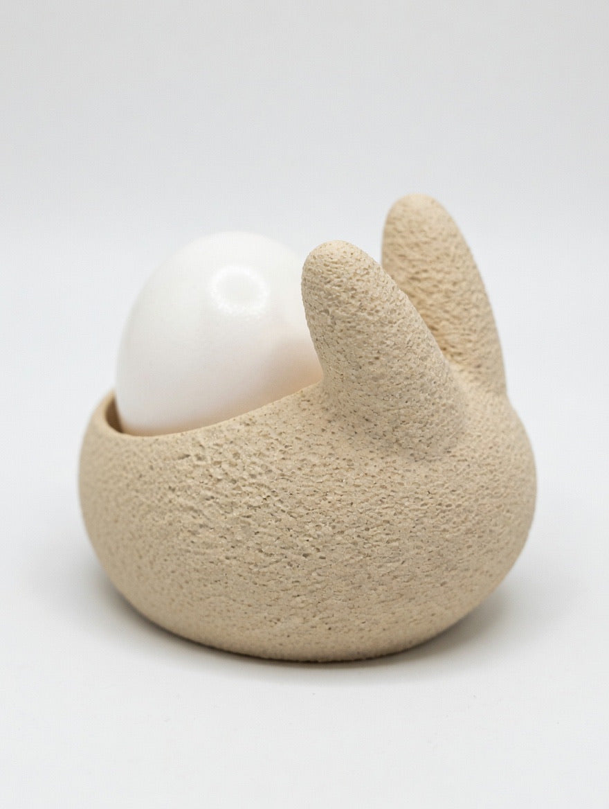 Egg/Candle Holder - Cozy Bunny