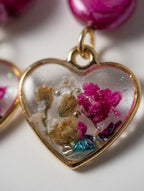 Earrings with Real Dried Flowers & Freshwater Pearls