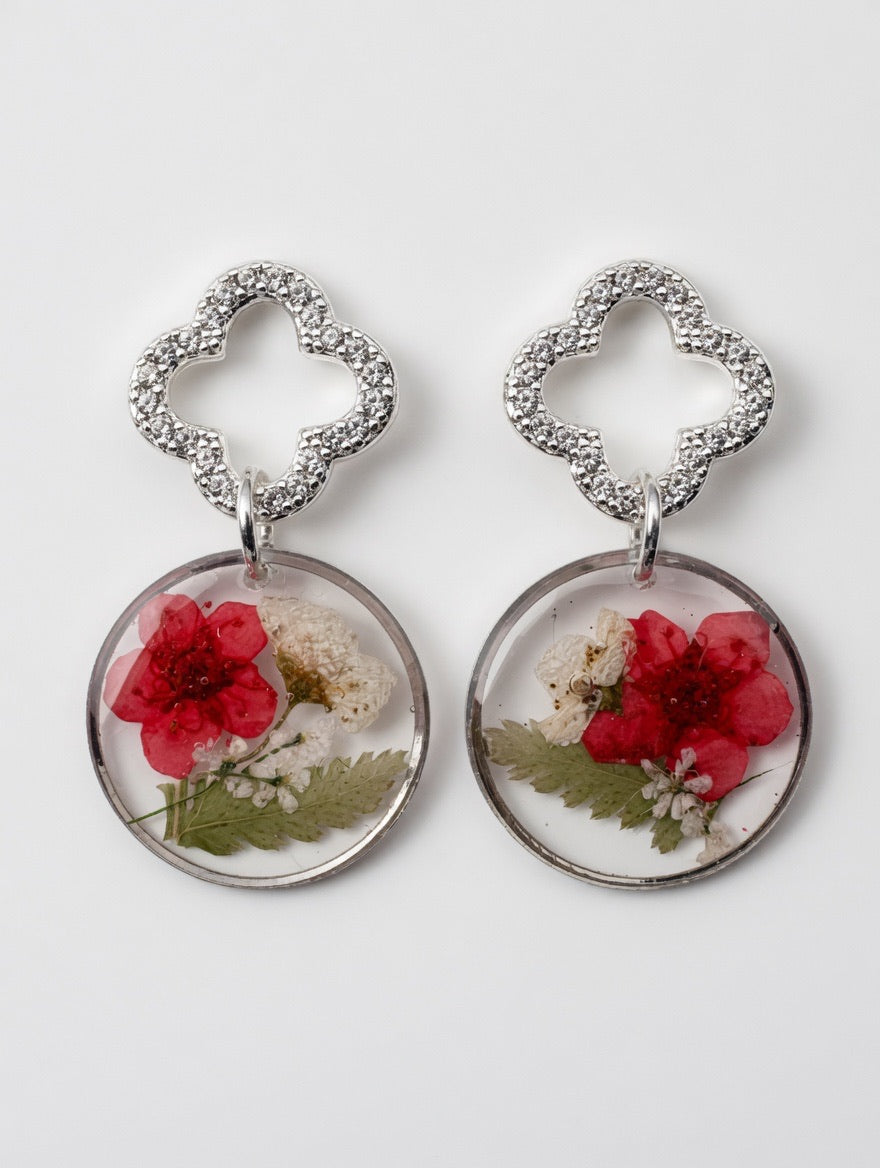 Earrings with Real Dried Flowers