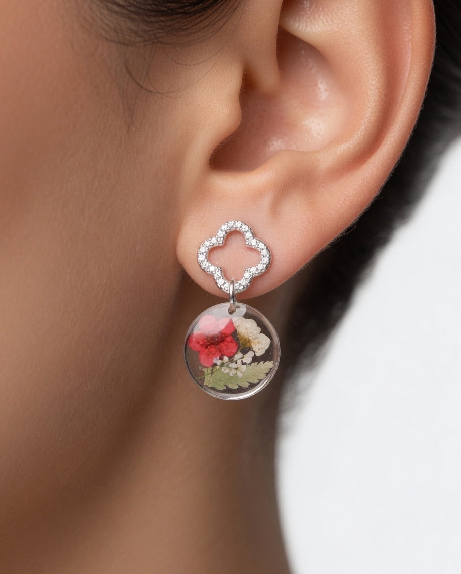 Earrings with Real Dried Flowers