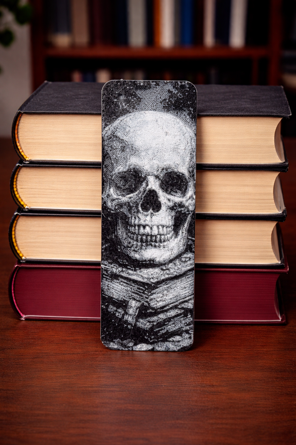 Bookmark - Skull & Books